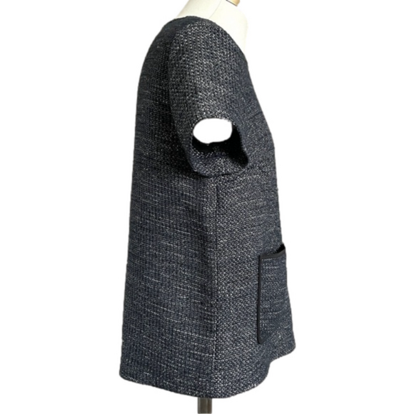 Club Monaco Navy Boucle Short Sleeve Boxy T-Shirt - S - Picture 5 of 9